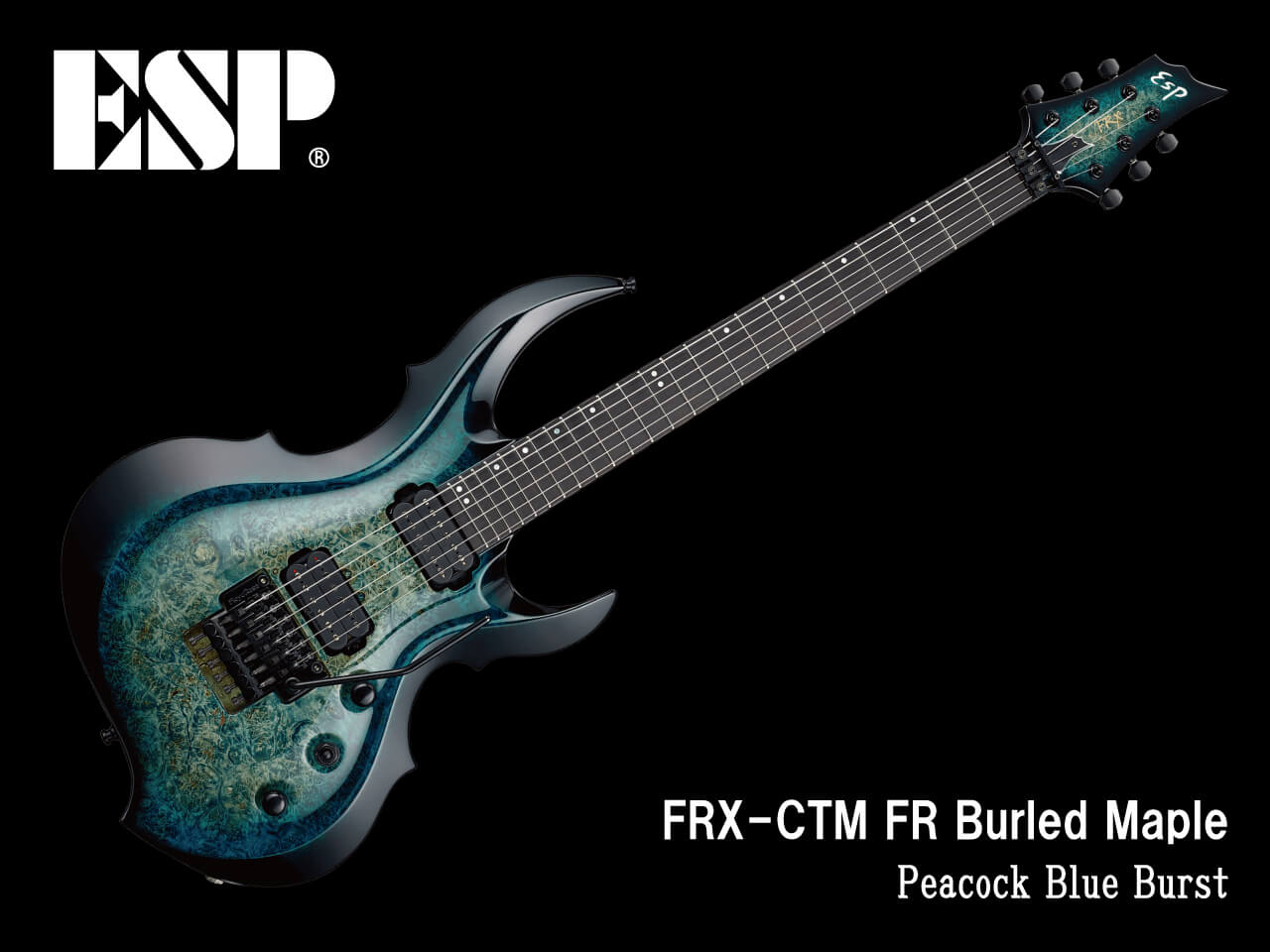 【受注生産】ESP(イーエスピー) FRX-CTM Burled Maple (Peacock Blue Burst)