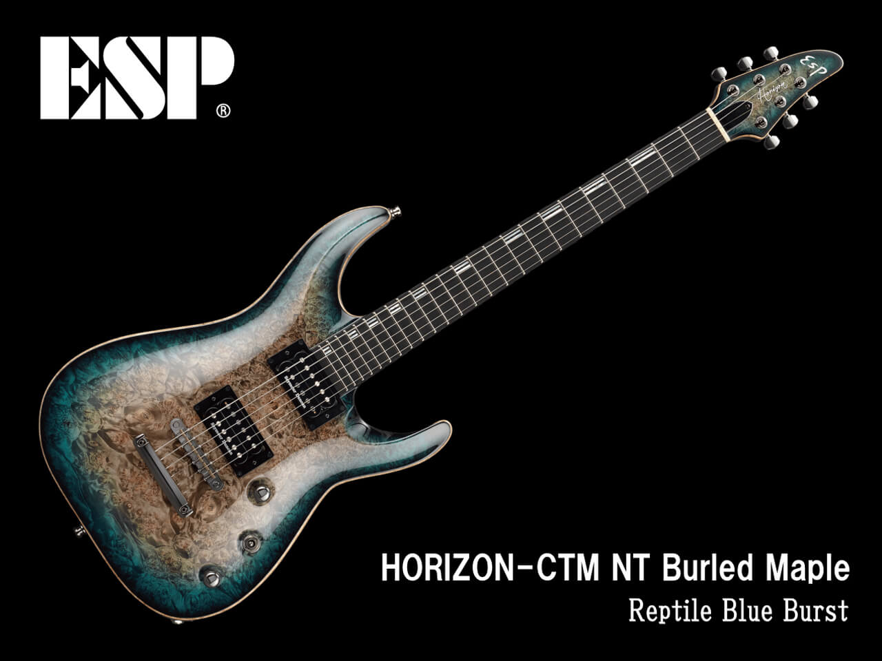 【受注生産】ESP(イーエスピー) HORIZON-CTM NT Burled Maple (Reptile Blue Burst)