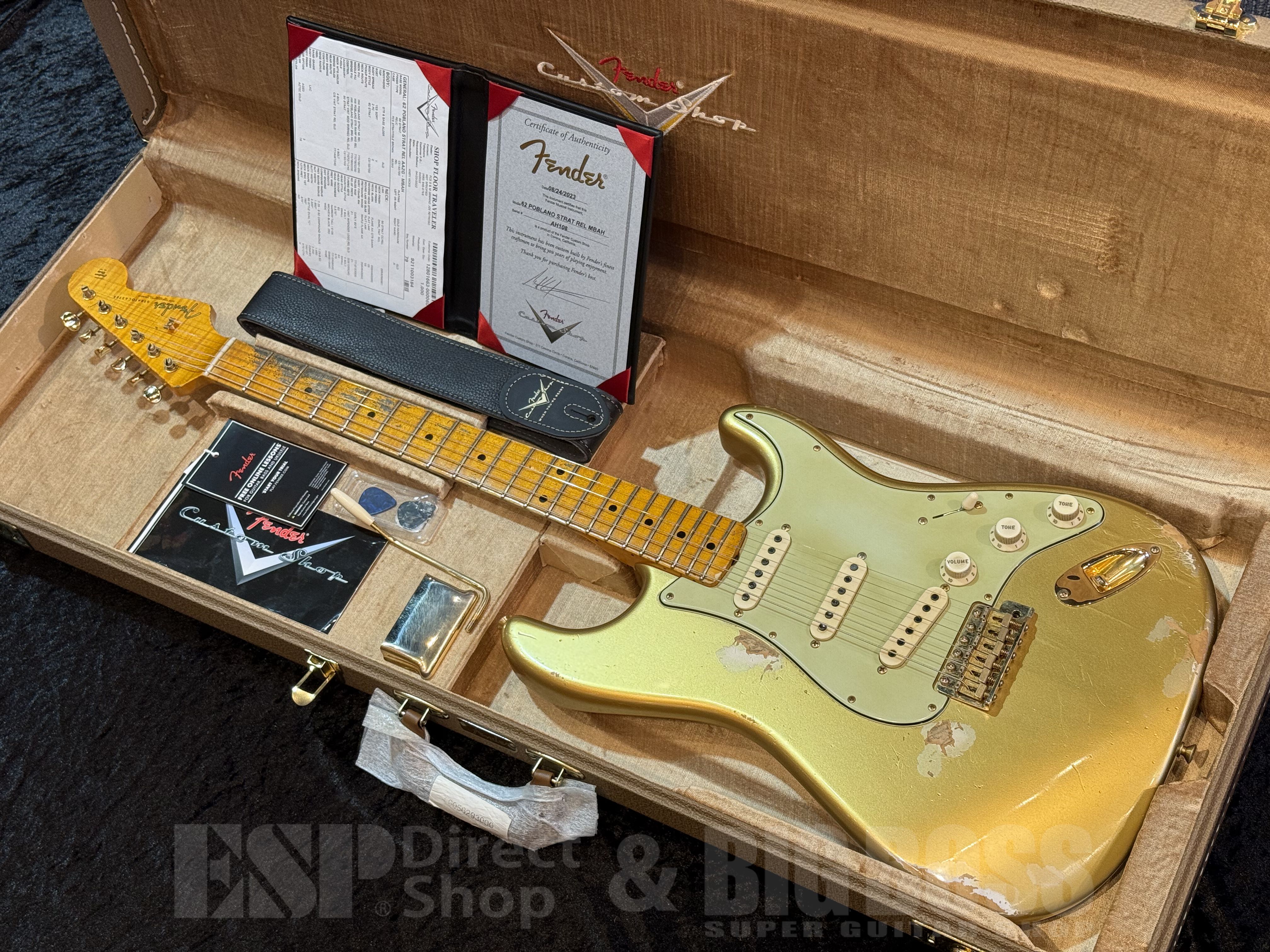 【即納可能/中古品】Fender Custom Shop MBS 1962 Poblano Stratocaster Relic Built by Andy Hicks【Aged Aztec Gold】福岡店