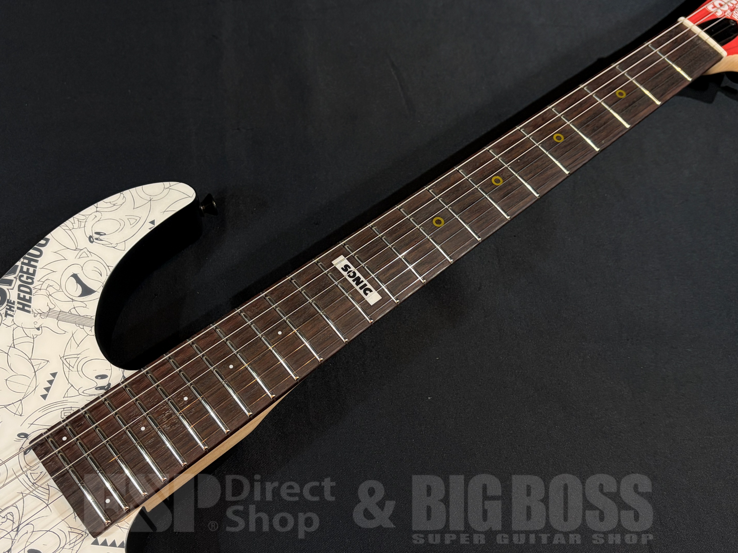 【即納可能】ESP×SONIC(イーエスピーxソニック) SONIC THE HEDGEHOG GUITAR III -Classic Sonic Edition- / Classic Sonic Collage Art / Black Satin 大阪店