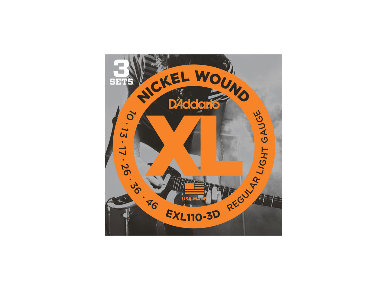 【会員様限定/数量限定】D'Addario(ダダリオ) XL Nickel Multi-Packs Regular Light / EXL110-3D (エレキギター弦/3セットパック)