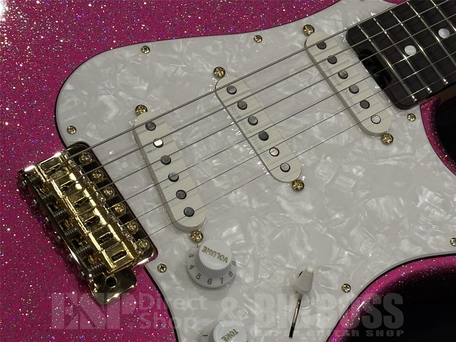 永島様ご注文専用【即納可能】ESP(イーエスピー) SNAPPER Ohmura Custom -Twinkle Pink / R- (大村孝佳モデル) + ESP(イーエスピー) FLICKER-III Gold 京都店