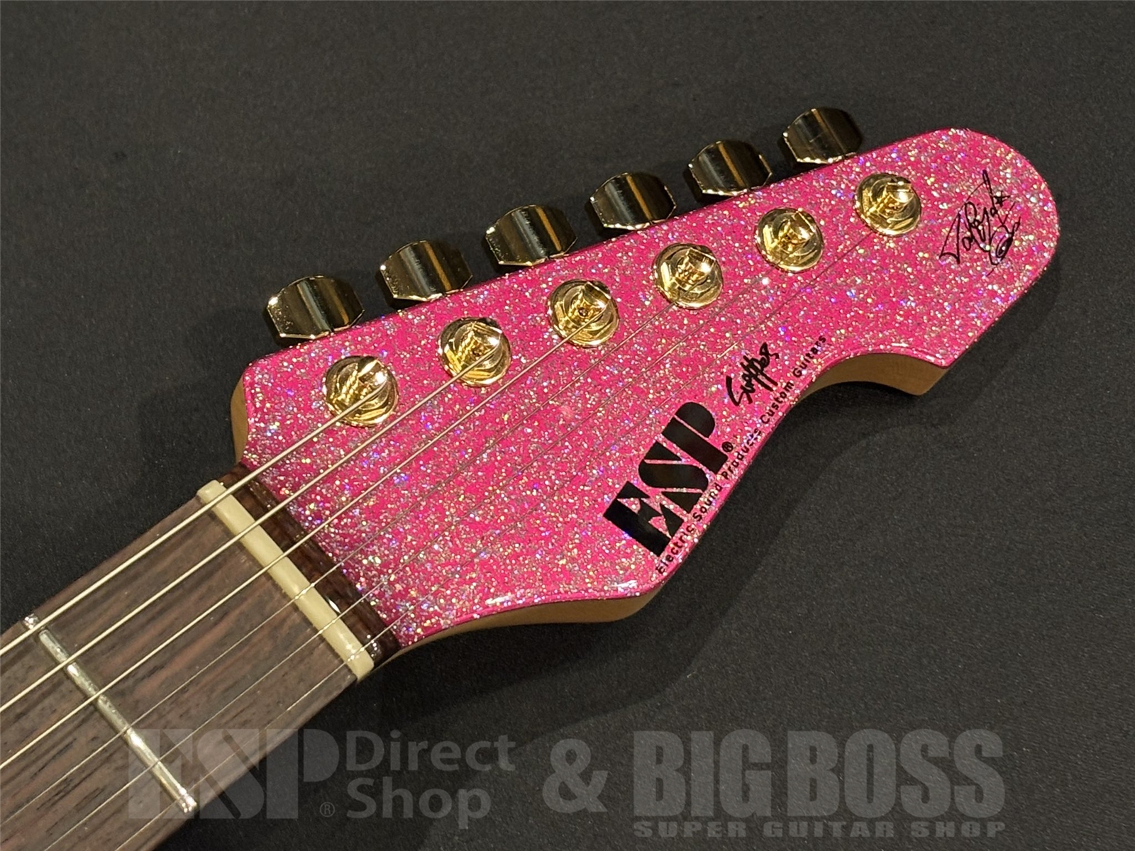 永島様ご注文専用【即納可能】ESP(イーエスピー) SNAPPER Ohmura Custom -Twinkle Pink / R- (大村孝佳モデル) + ESP(イーエスピー) FLICKER-III Gold 京都店