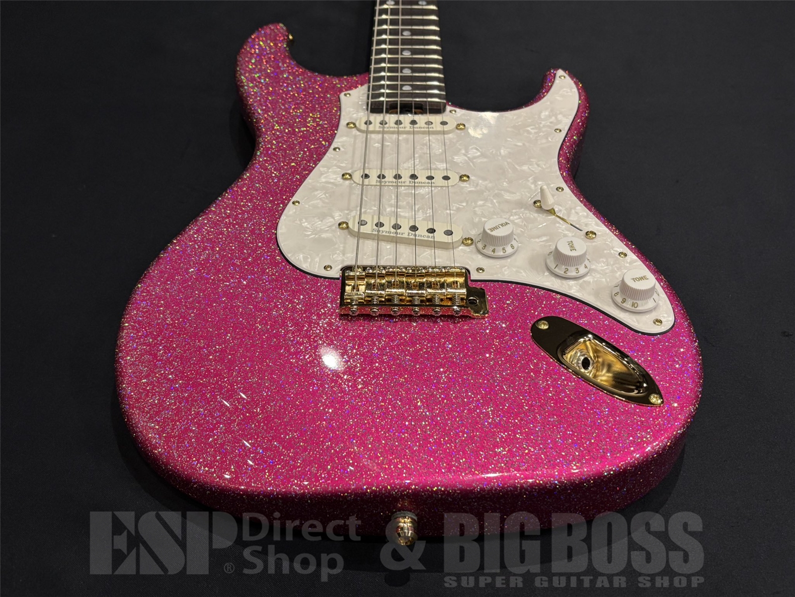 永島様ご注文専用【即納可能】ESP(イーエスピー) SNAPPER Ohmura Custom -Twinkle Pink / R- (大村孝佳モデル) + ESP(イーエスピー) FLICKER-III Gold 京都店