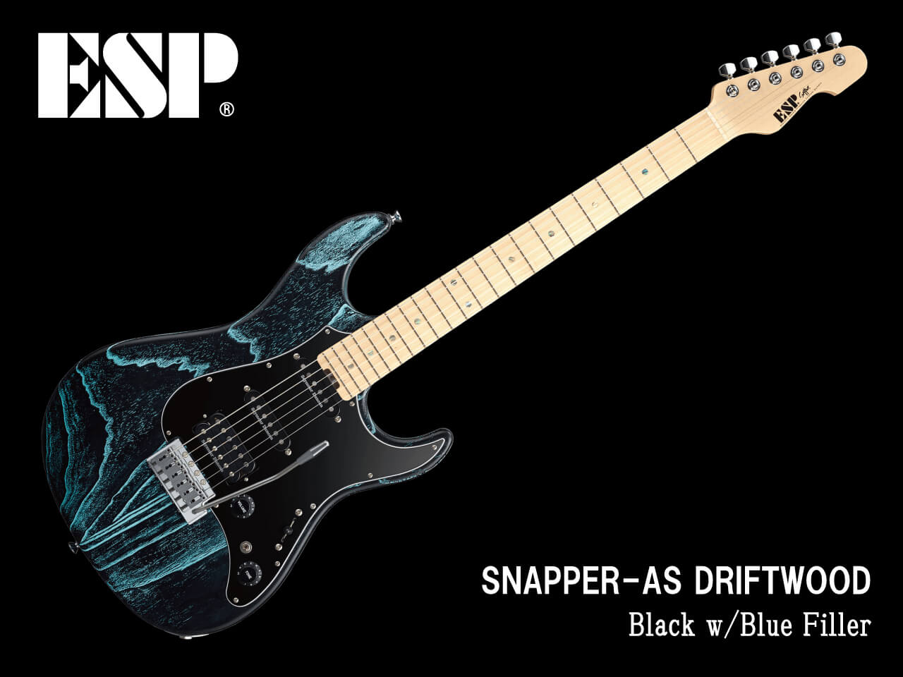 【受注生産】ESP(イーエスピー) SNAPPER-AS/M DRIFTWOOD (Black w/Blue Filler)