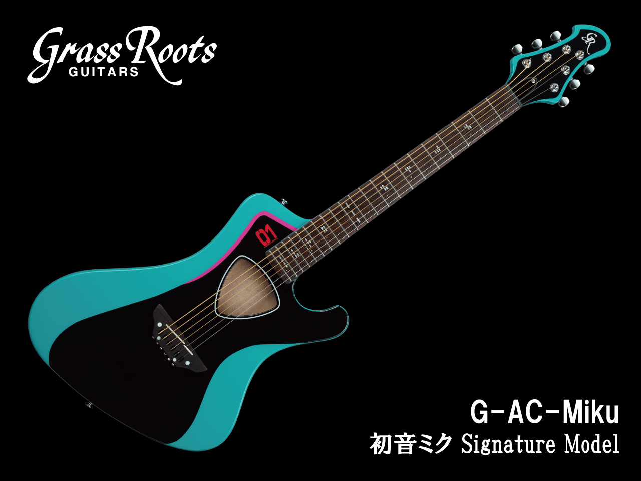 GrassRoots G-AC-Miku 初音ミクSignature Modelギター