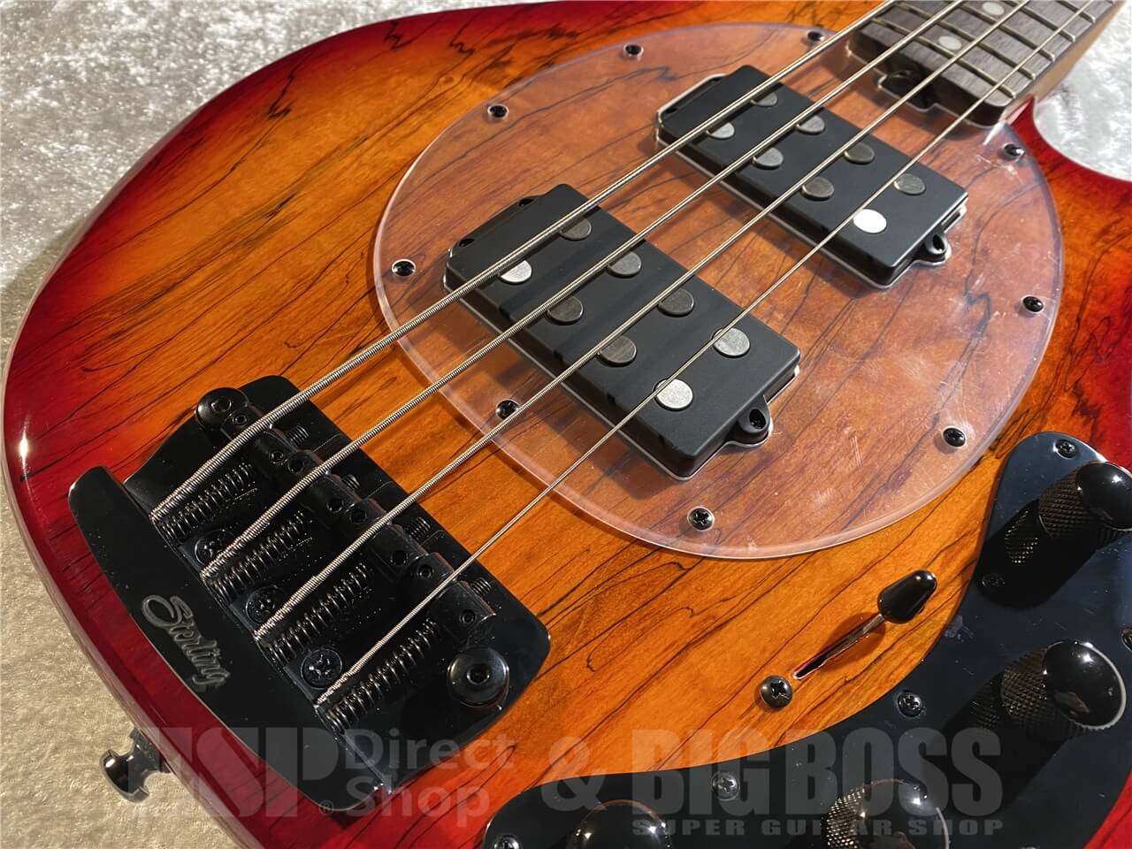 【即納可能】Sterling by MUSIC MAN(スターリンバイミュージックマン) STINGRAY RAY34  HH Spalted Maple Top (Blood Orange Burst) 札幌店 - 3