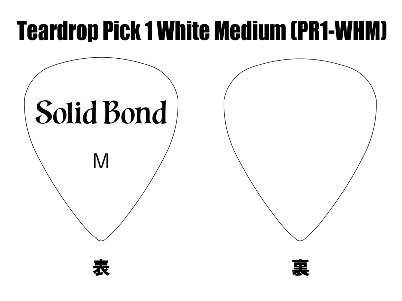 Solid Bond(ソリッドボンド) Teardrop Pick 1 White Medium [PR1-WHM]