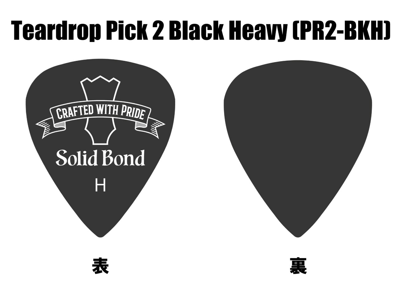 Solid Bond(ソリッドボンド) Teardrop Pick 2 Black Heavy [PR2-BKH]