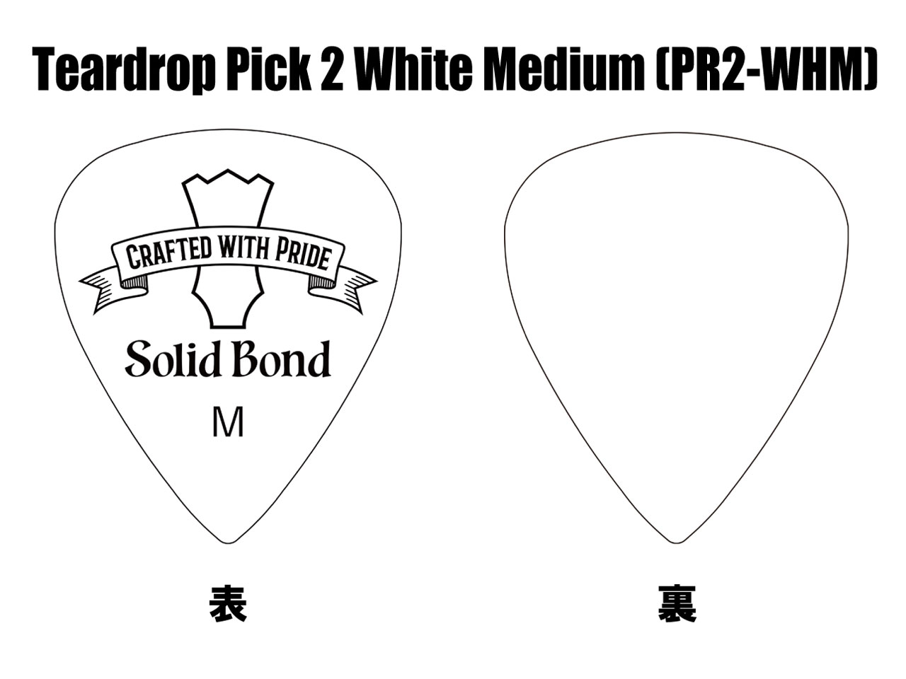 Solid Bond(ソリッドボンド) Teardrop Pick 2 White Medium [PR2-WHM]