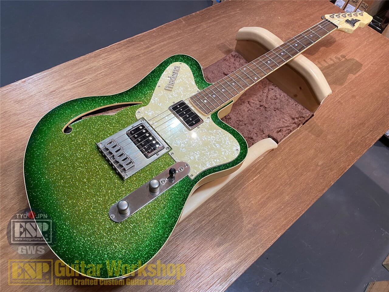 【即納可能】Italia Guitars Modena semi-tone/Lime Sparkle Burst GWS