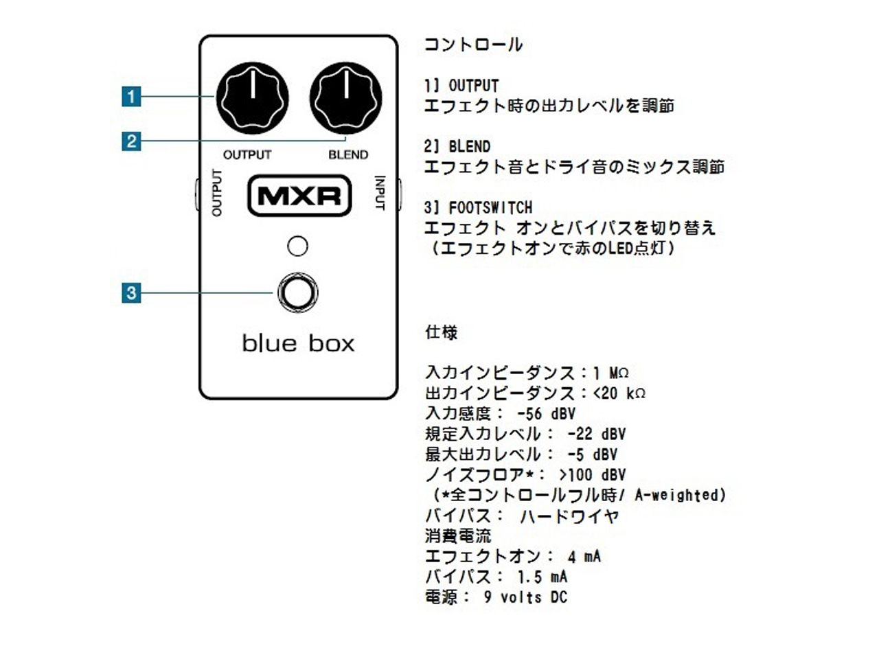 【お取寄せ商品】MXR(エムエックスアール) M103 Blue Box™ Octave Fuzz (ファズ/オクターバー)