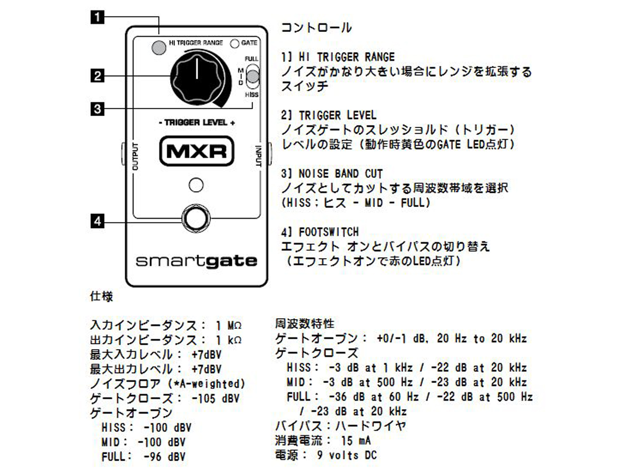 【お取寄せ商品】MXR(エムエックスアール) M135 Smart Gate® : Noise Gate (ノイズリダクション/ノイズゲート)