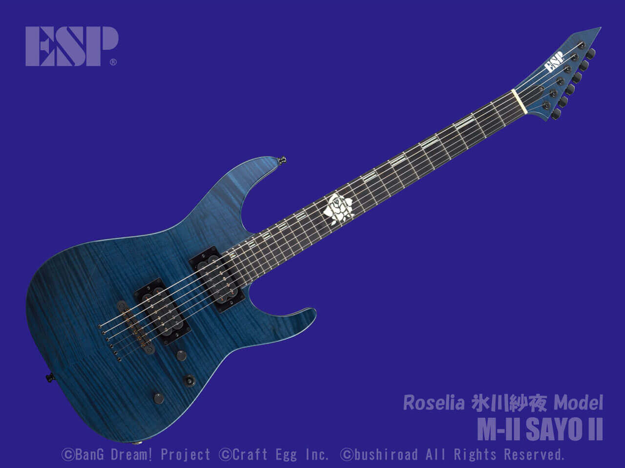 【受注生産】【ESP×バンドリ！ ガールズバンドパーティ！ コラボレーション】ESP(イーエスピー) M-II SAYO II / Roselia 氷川紗夜 Model