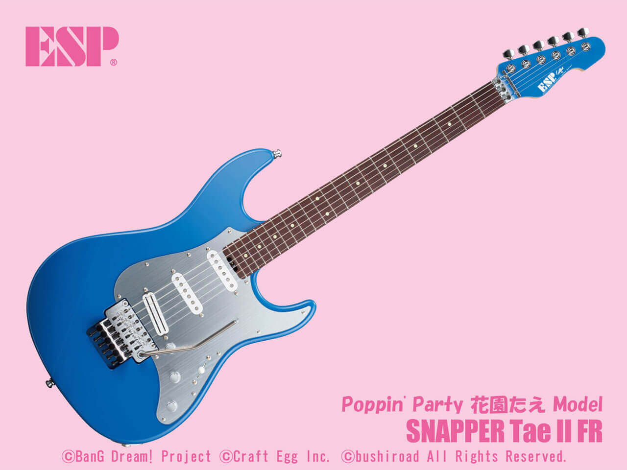 【受注生産】【ESP×バンドリ！ ガールズバンドパーティ！ コラボレーション】ESP(イーエスピー) SNAPPER Tae II FR / Poppin' Party 花園たえ Model