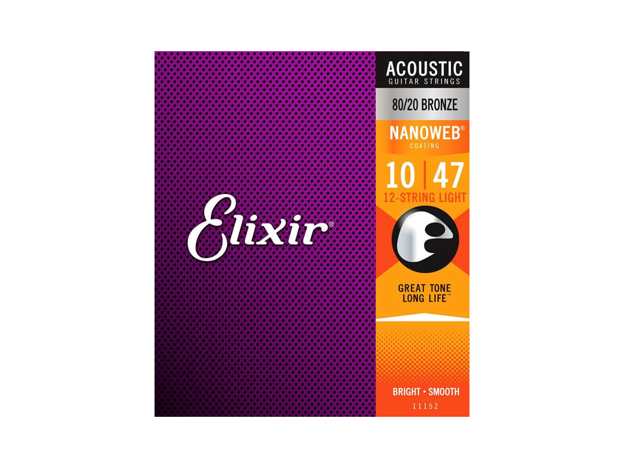 Elixir Acoustic 80/20 Bronze with NANOWEB 12-STRING LIGHT【11152】 / 010-047<br>(アコースティックギター弦/12弦用)(エリクサー)