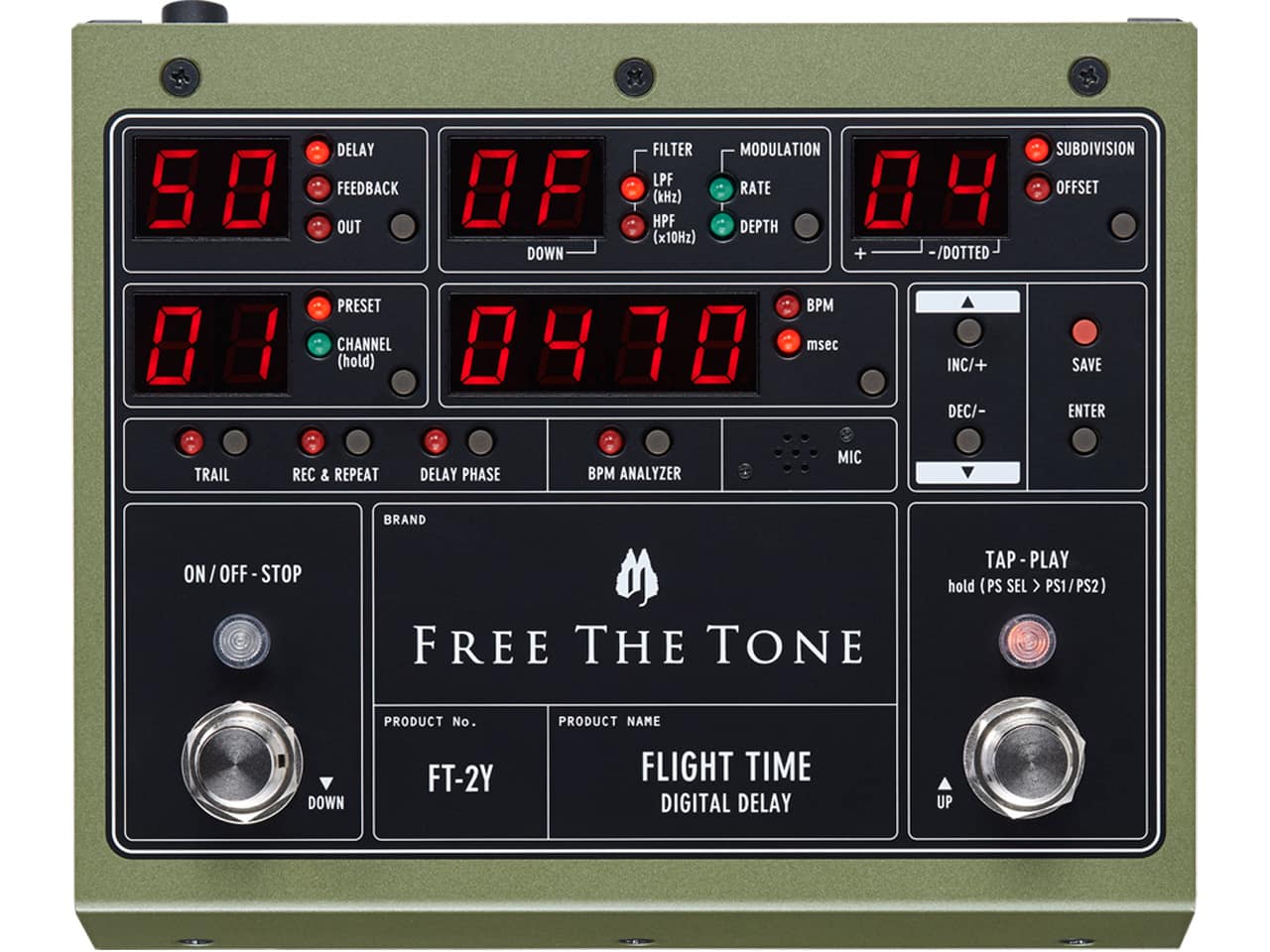 【お取寄せ商品】<br>Free The Tone FLIGHT TIME FT-2Y DIGITAL DELAY<br>(ディレイ)(フリーザトーン)