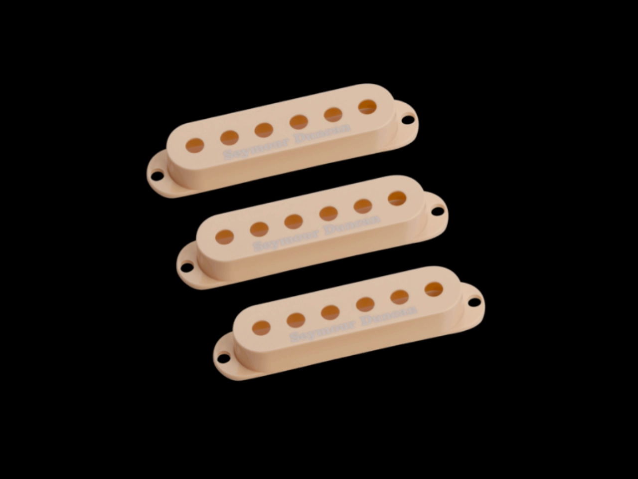 Seymour Duncan(セイモアダンカン) GUITAR PICKUP COVERS FOR STRAT | Strat Cover Set (Logo) (Ivory)