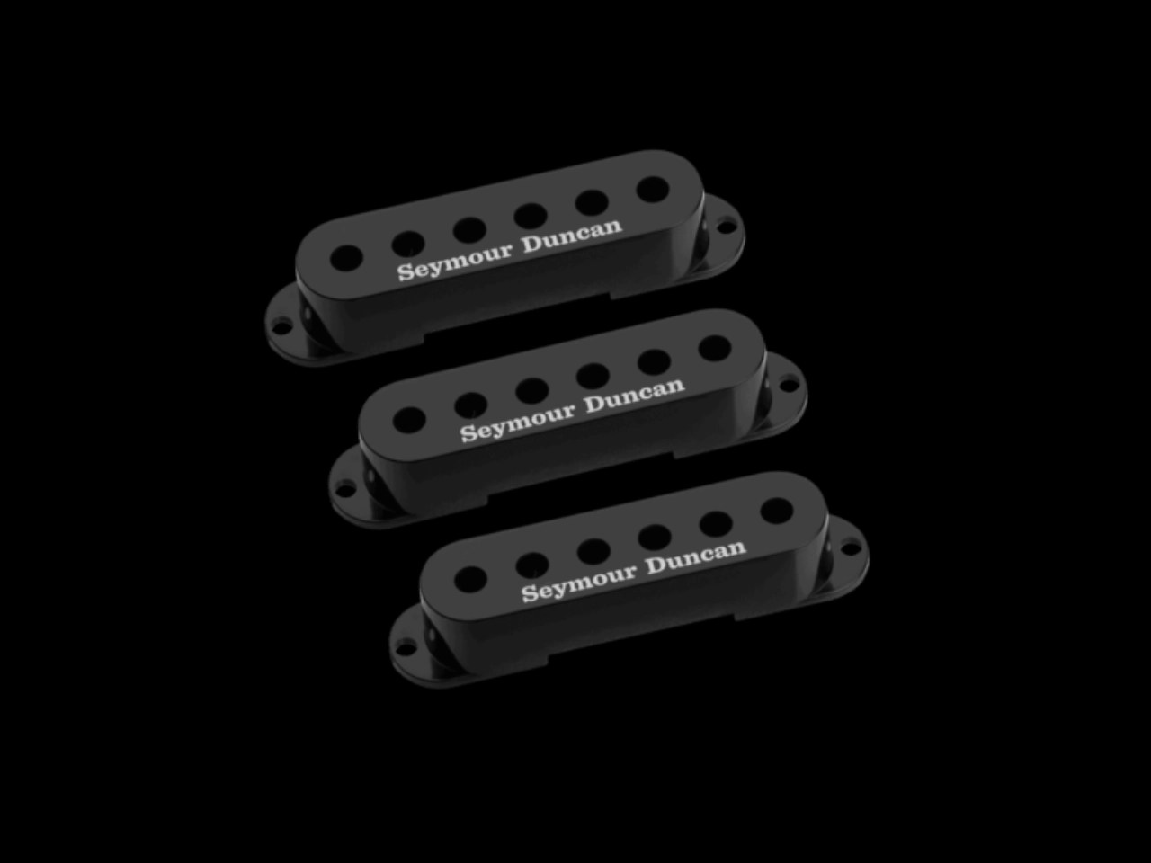 Seymour Duncan(セイモアダンカン) GUITAR PICKUP COVERS FOR STRAT | Strat Cover Set (Logo) (Black)