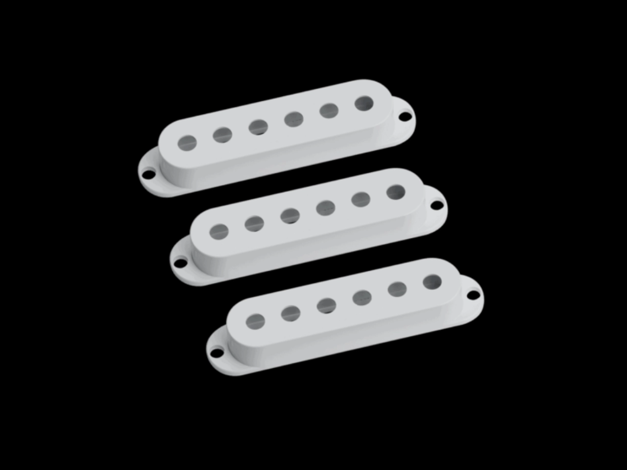 Seymour Duncan(セイモアダンカン) GUITAR PICKUP COVERS FOR STRAT | Strat Cover Set (No-Logo) (White)