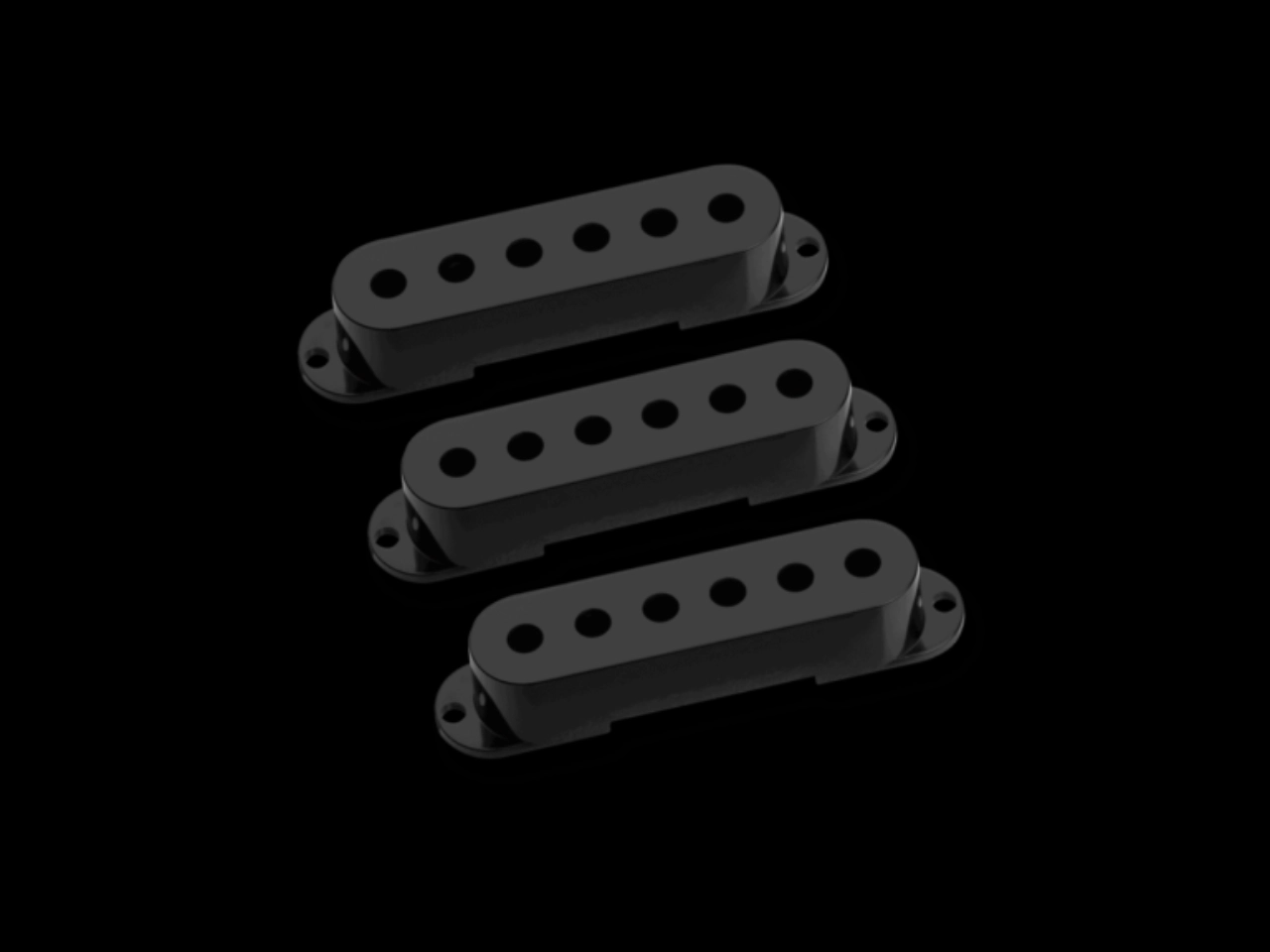 Seymour Duncan(セイモアダンカン) GUITAR PICKUP COVERS FOR STRAT | Strat Cover Set (No-Logo) (Black)