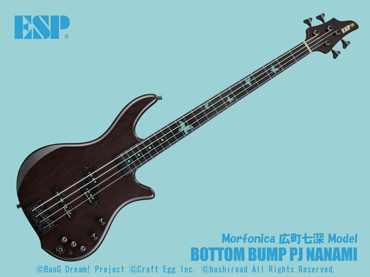 【ESP×バンドリ！ ガールズバンドパーティ！ コラボレーション】ESP(イーエスピー) BOTTOM BUMP PJ NANAMI / Morfonica 広町七深 Model