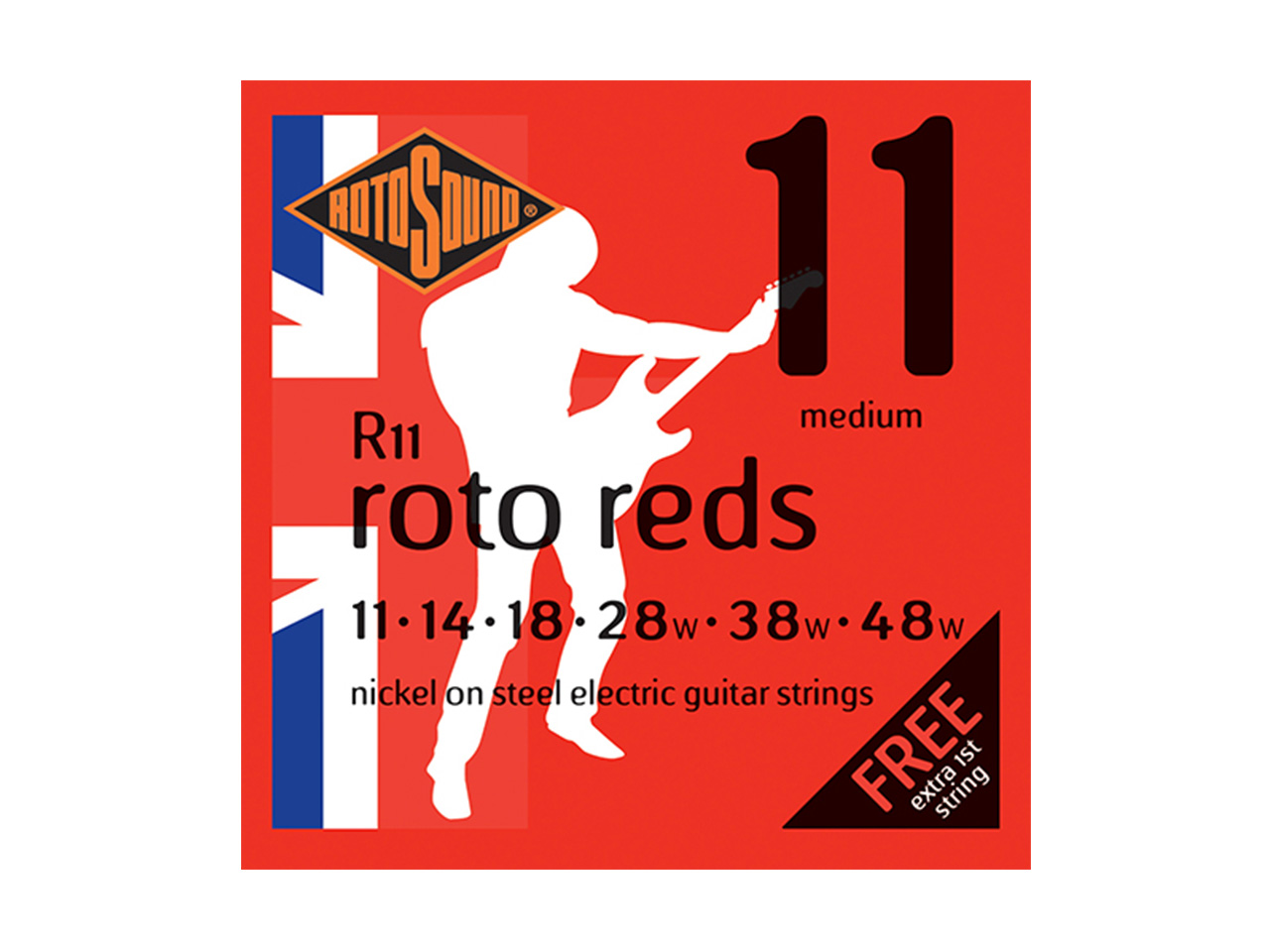 ROTOSOUND ( ロトサウンド ) ROTO REDS Medium Nickel on Steel / R11 11-48 (エレキギター弦)