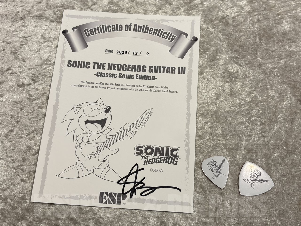 【即納可能】ESP×SONIC（イーエスピー×ソニック）SONIC THE HEDGEHOG GUITAR III -Classic Sonic Edition-（Classic Sonic Collage Art Top / Black Satin Back）　名古屋店 - 10