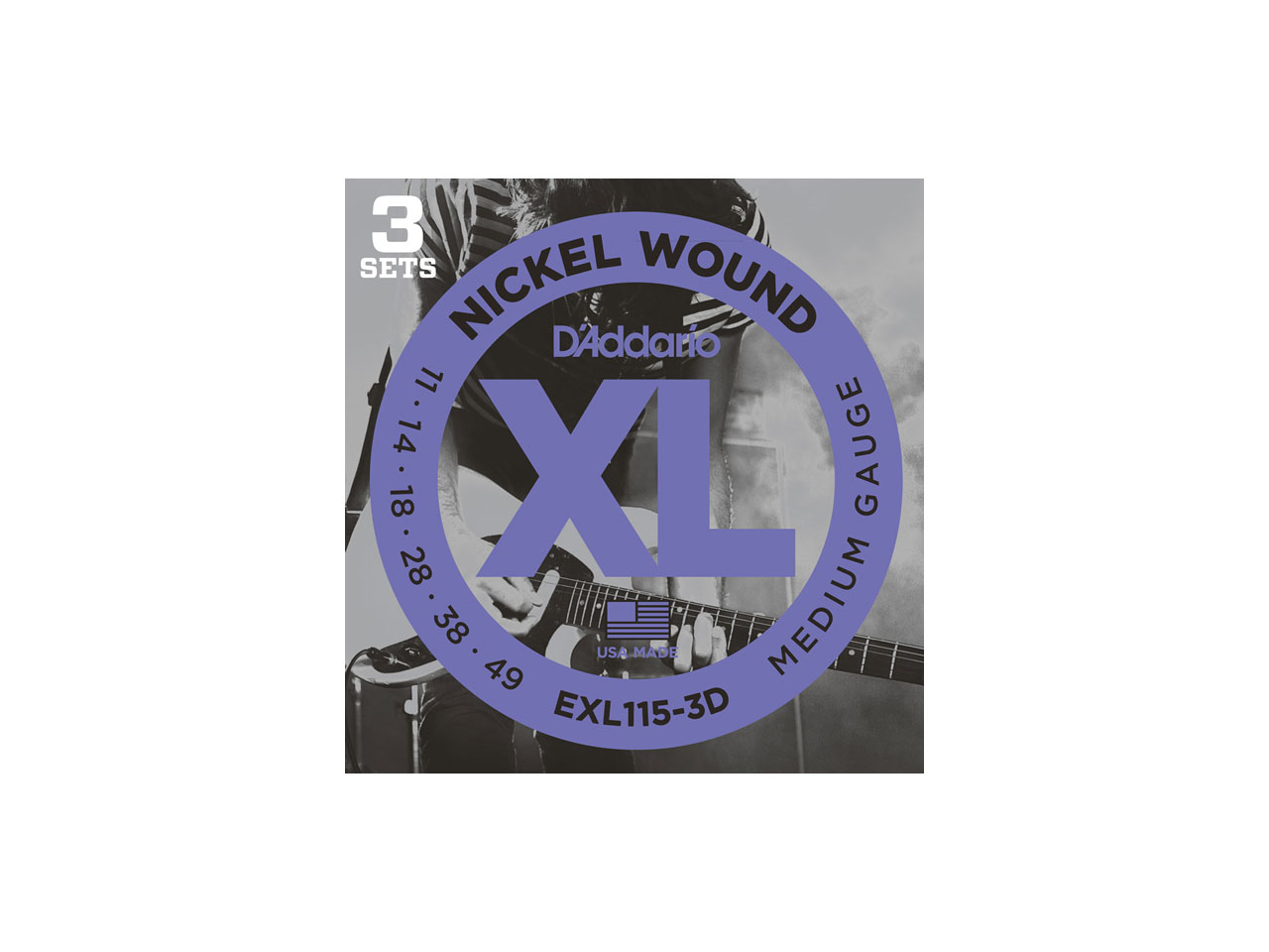 D'Addario(ダダリオ) XL Nickel Multi-Packs Blues/Jazz Rock / EXL115-3D (エレキギター弦/3セットパック)