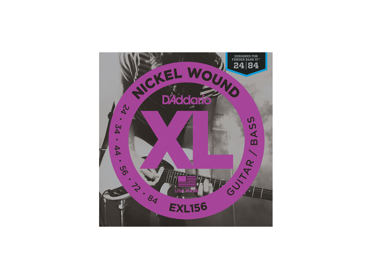 D'Addario(ダダリオ) XL Nickel Round Wound Electric Guitar/ Bass-Fender BassⅥ / EXL156 (エレキギター弦/BassVI用)