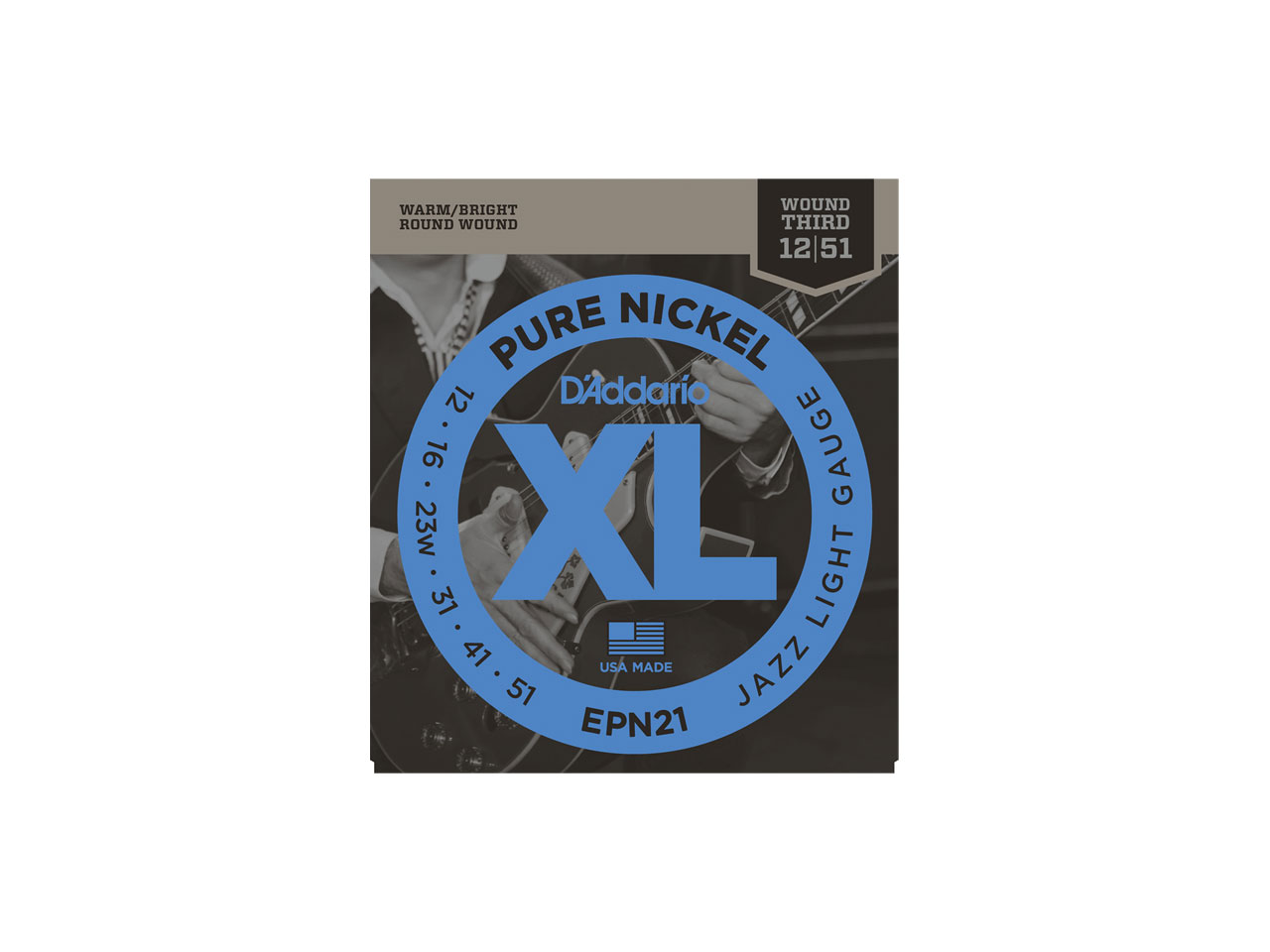 D'Addario(ダダリオ) XL Pure Nickel Round Wound Jazz Light / EPN21 (エレキギター弦)