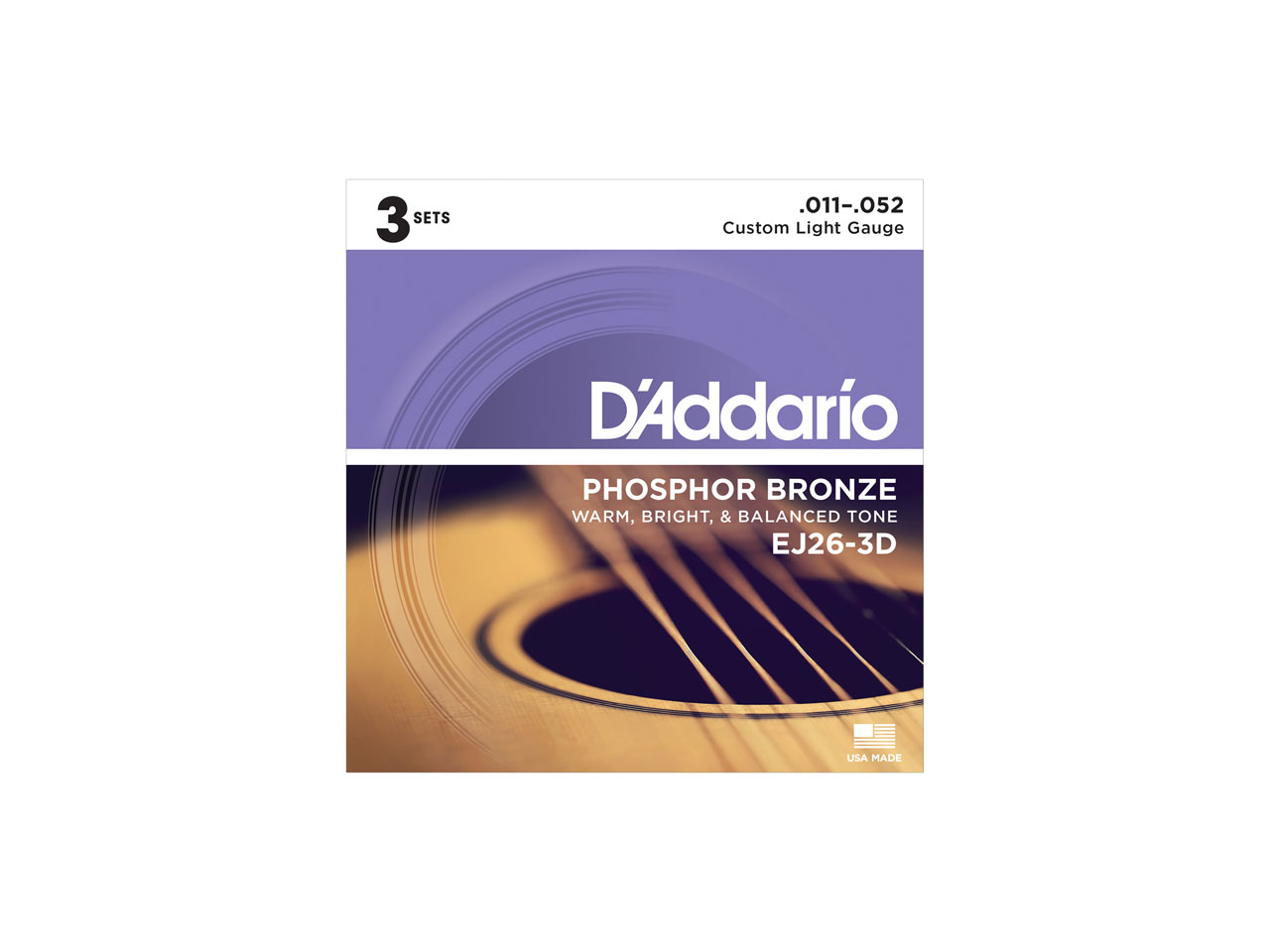 D'Addario(ダダリオ) Phosphor Bronze Multi-Packs EJ26-3D (アコースティックギター弦/3セットパック)