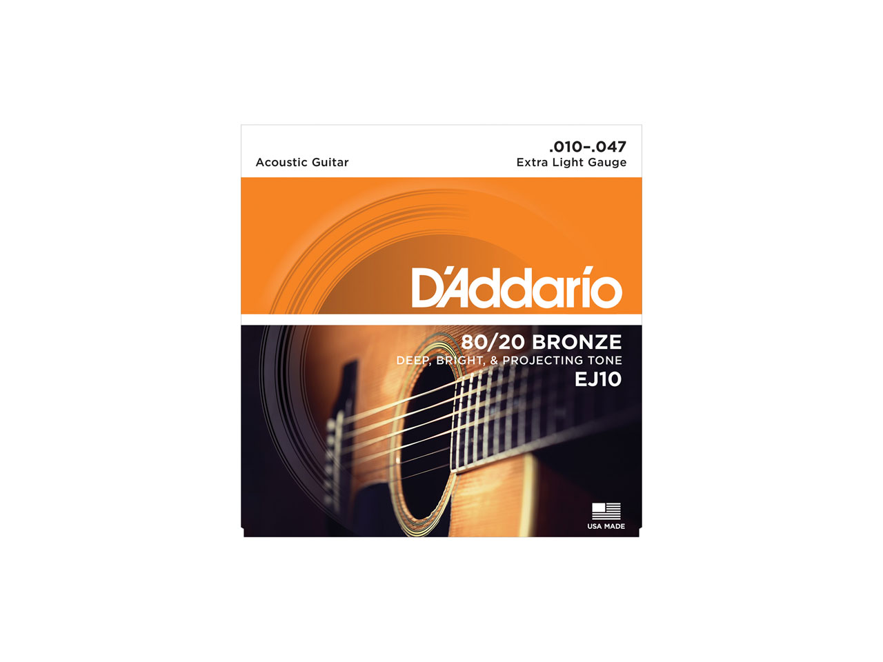 D'Addario(ダダリオ) 80/20 Bronze Wound EJ10 (アコースティックギター弦)