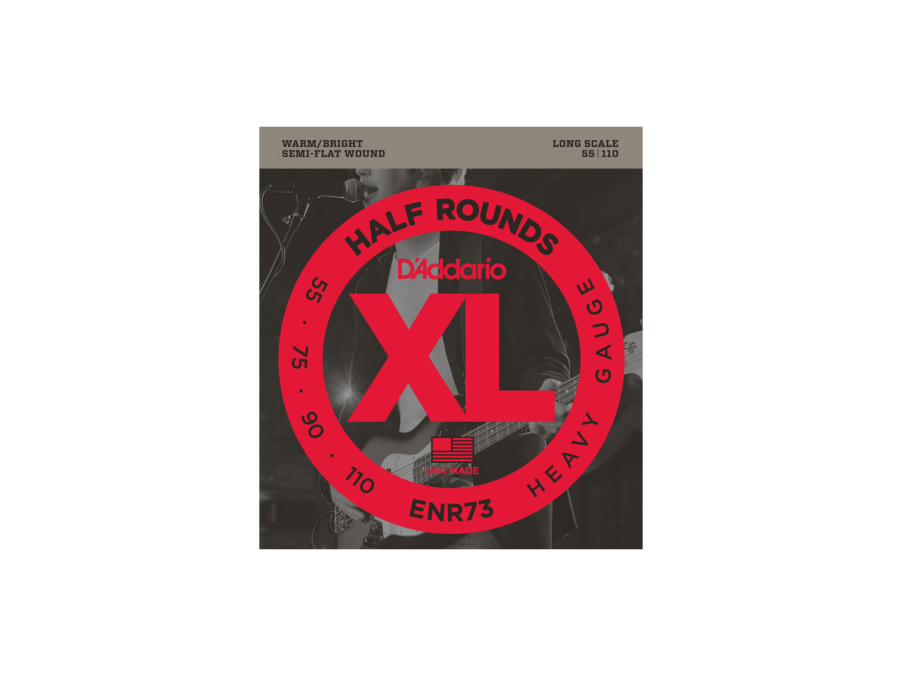 D'Addario(ダダリオ) XL Half Rounds Long / ENR73 (エレキベース弦)
