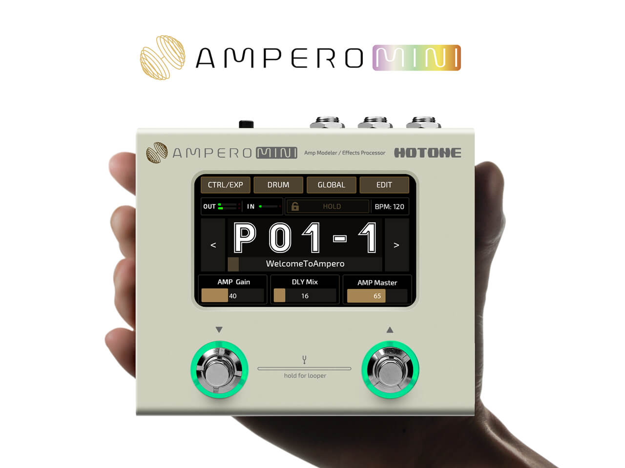 【お取寄せ商品】HOTONE Ampero Mini (マルチエフェクター/アンプシュミレーター)(ホットトーン)