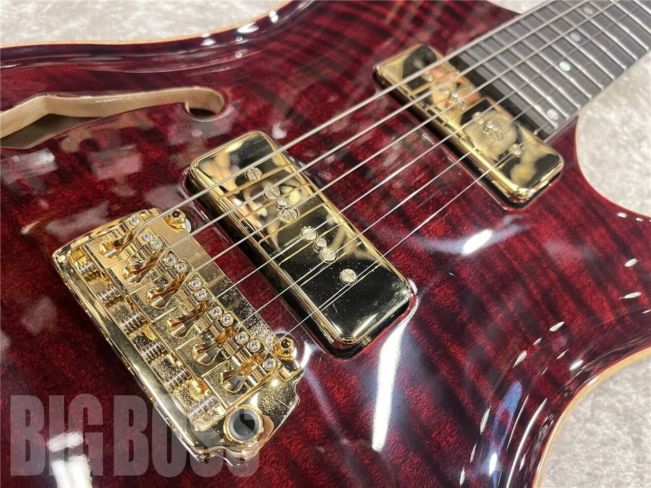 【即納可能】Valenti Guitars（ヴァレンティーギターズ） Nebula Carved Semihollow（Blood Red）　名古屋店