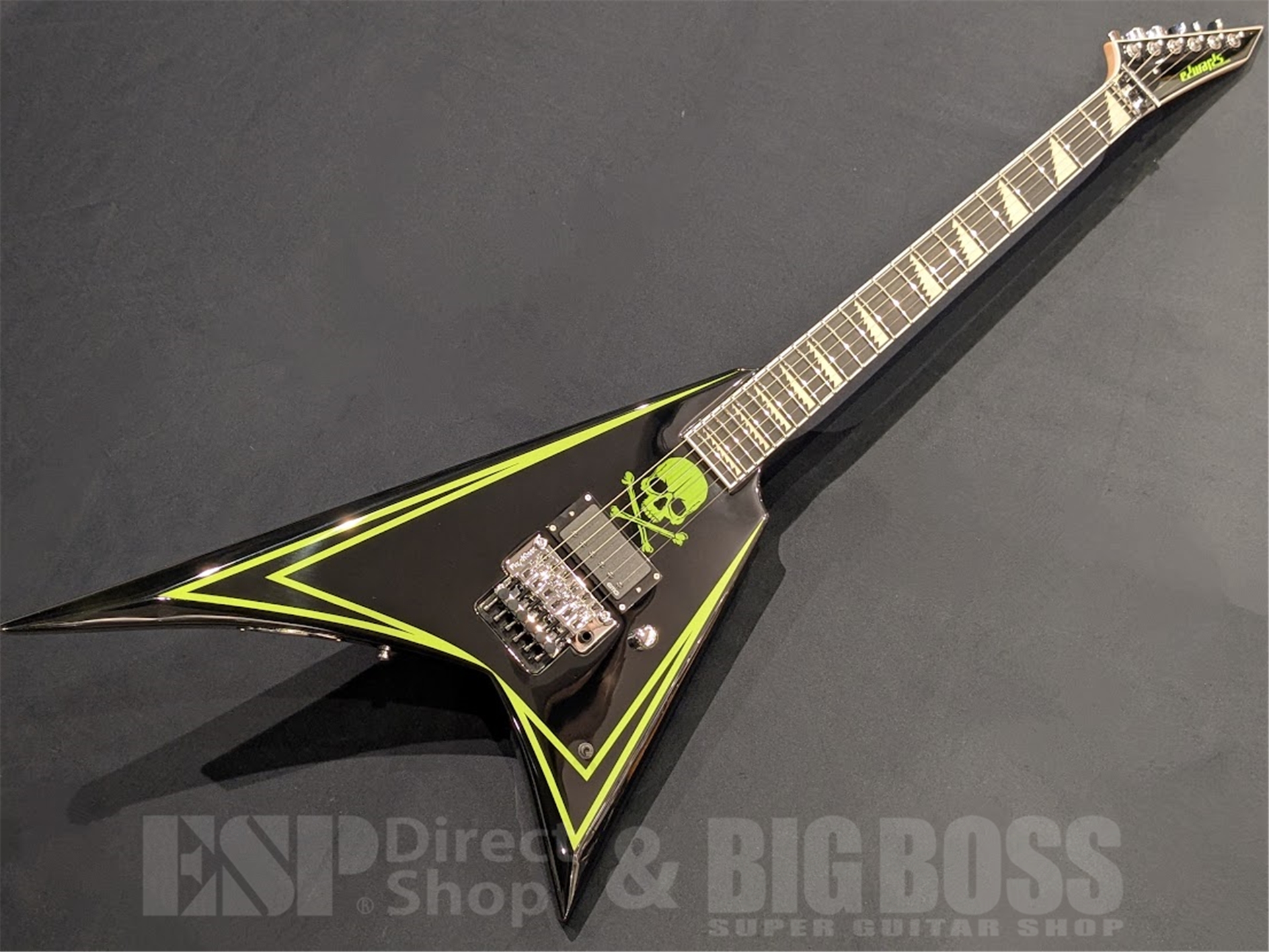 【即納可能】EDWARDS(エドワーズ) E-ALEXI GREENY / Black with Lime Green Pinstripe & Skull 京都店