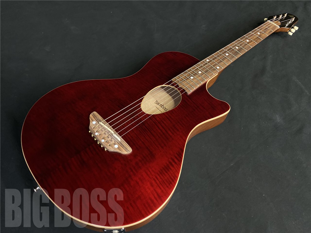 【受注生産】BambooInn(バンブーイン) BambooInn-CE See Thru Red (エレクトリックアコースティックギター)