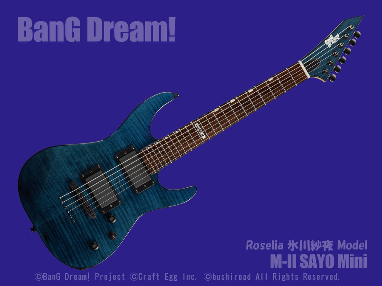 ミニギター【ESP×BanG Dream!コラボギター】BanG Dream!(バンドリ！) M-II SAYO Mini / Roselia 氷川紗夜 Model【受注生産】
