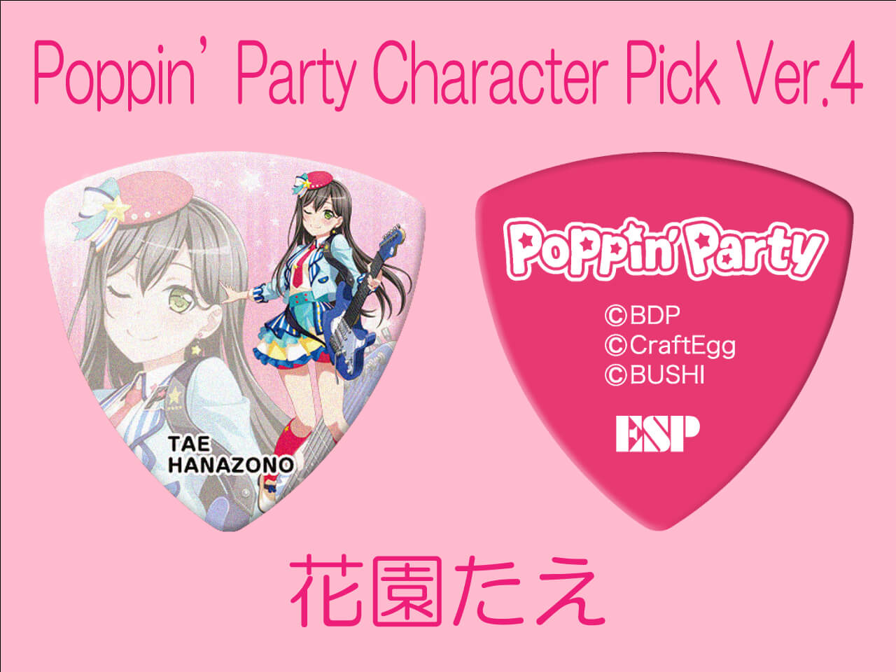 【ESP×BanG Dream!コラボピック】Poppin’Party Character Pick Ver.4 "花園たえ"10枚セット（GBP Tae Poppin Party 4 ）
