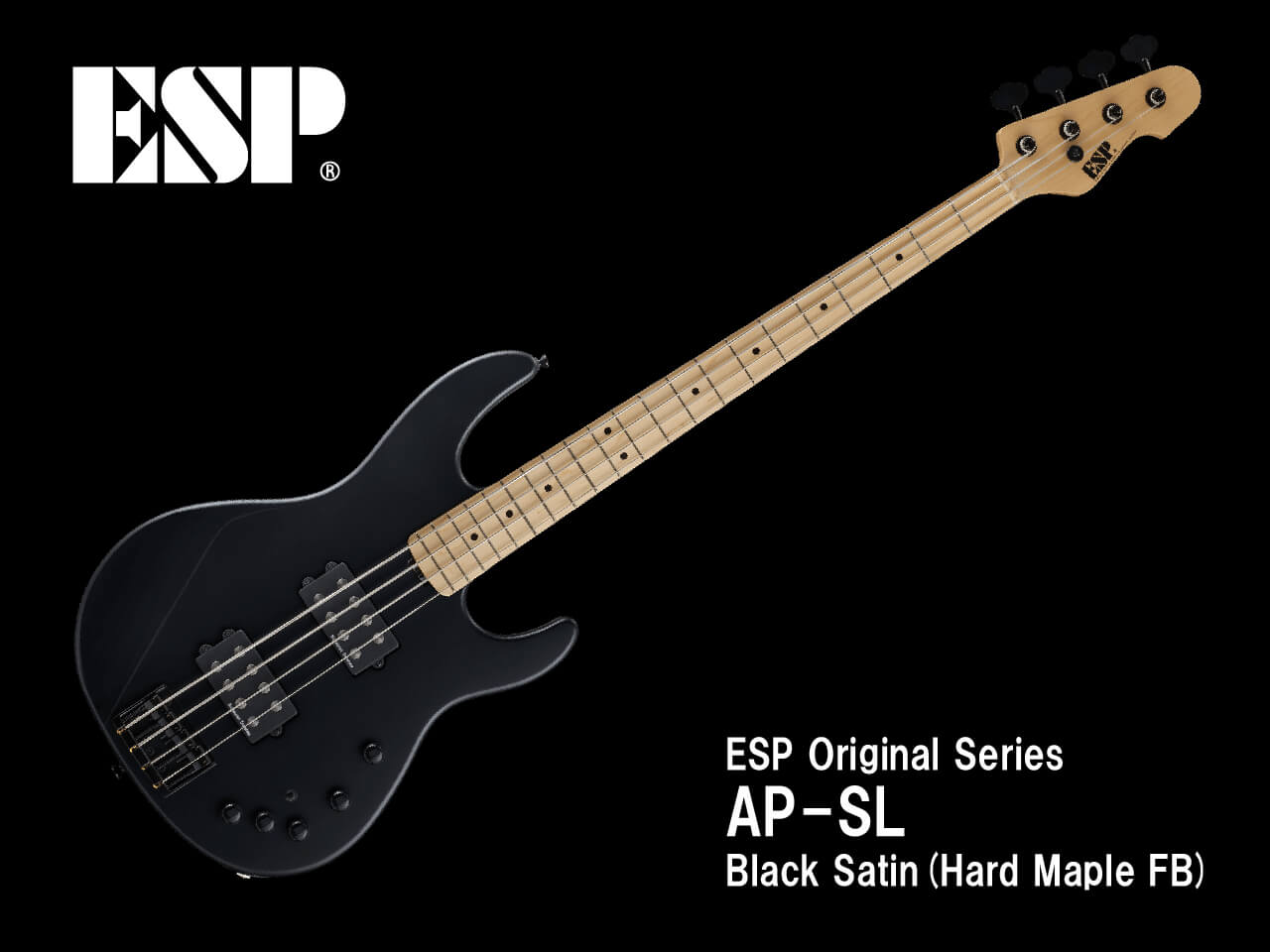 【受注生産】ESP(イーエスピー) AP-SL / Black Satin (Hard Maple FB)
