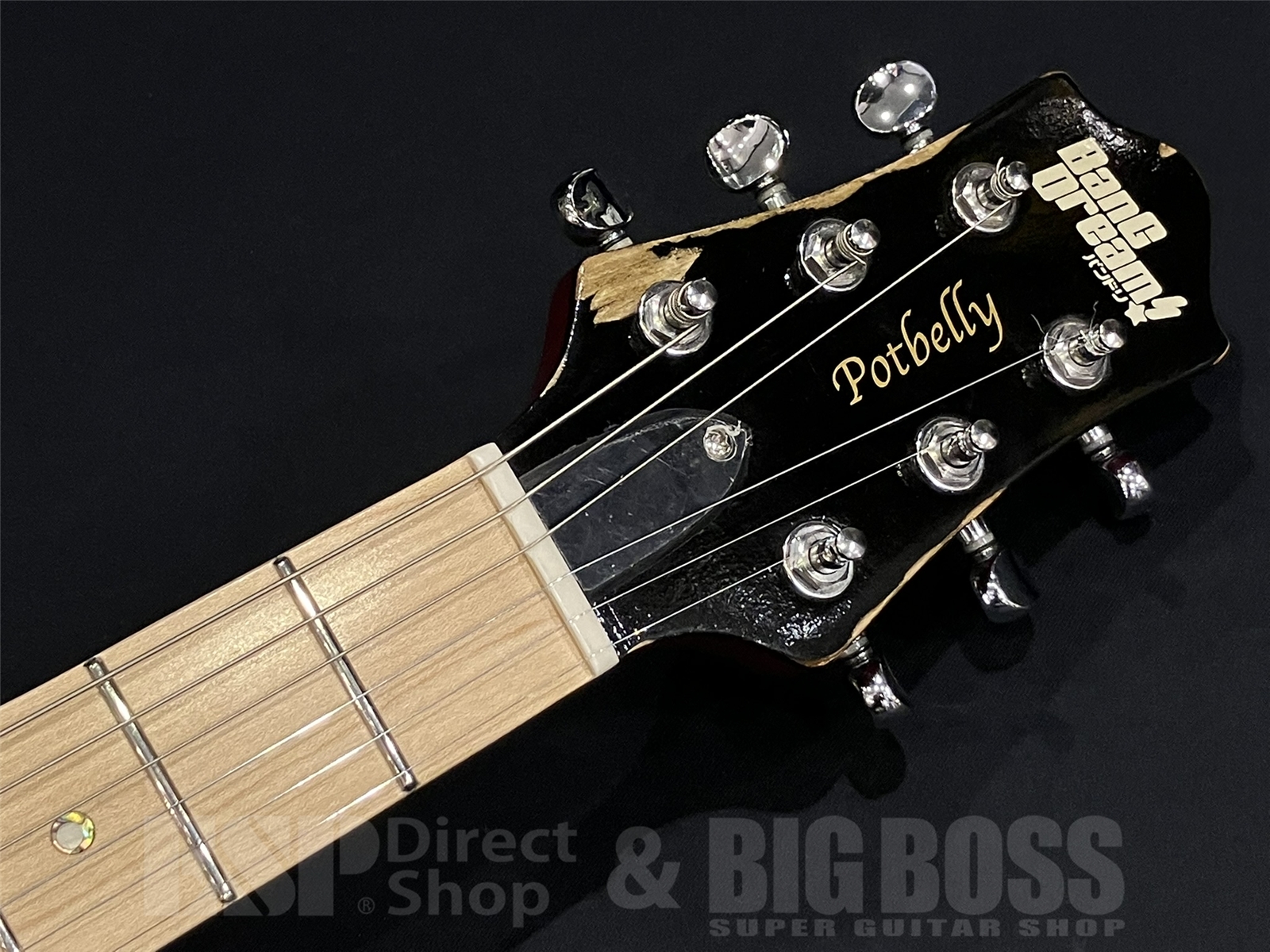 【USED/即納可能】【ESP×バンドリ！ ガールズバンドパーティ！ コラボレーション】BanG Dream!(バンドリ！) POTBELLY FM Rāna / Distressed See Thru Wine Red 京都店 - 6