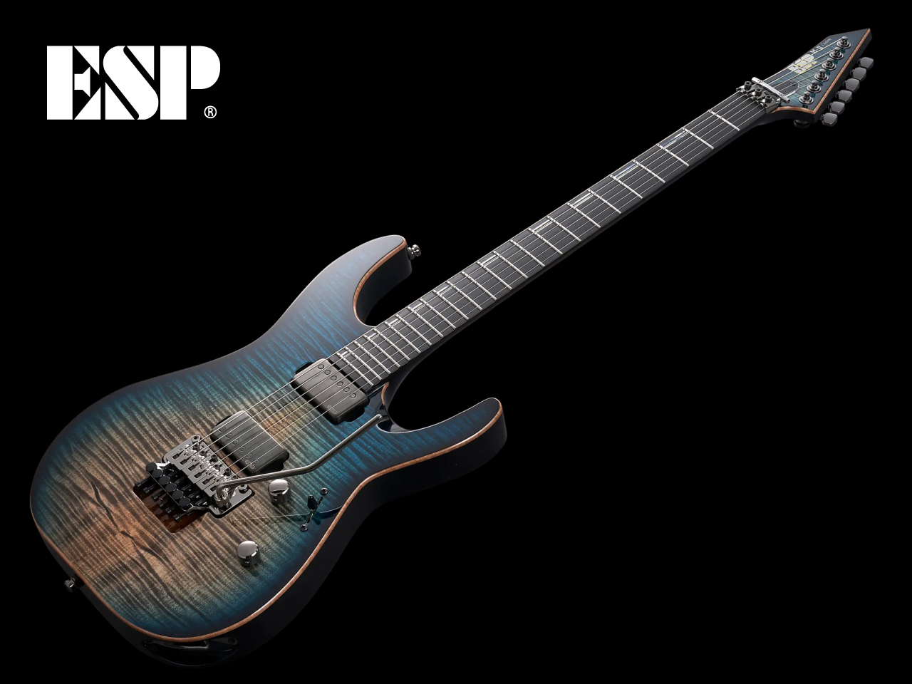 【受注生産】ESP(イーエスピー) M-II CTM FR/FM (Black Aqua Burst C w/Blue Pearl Black)