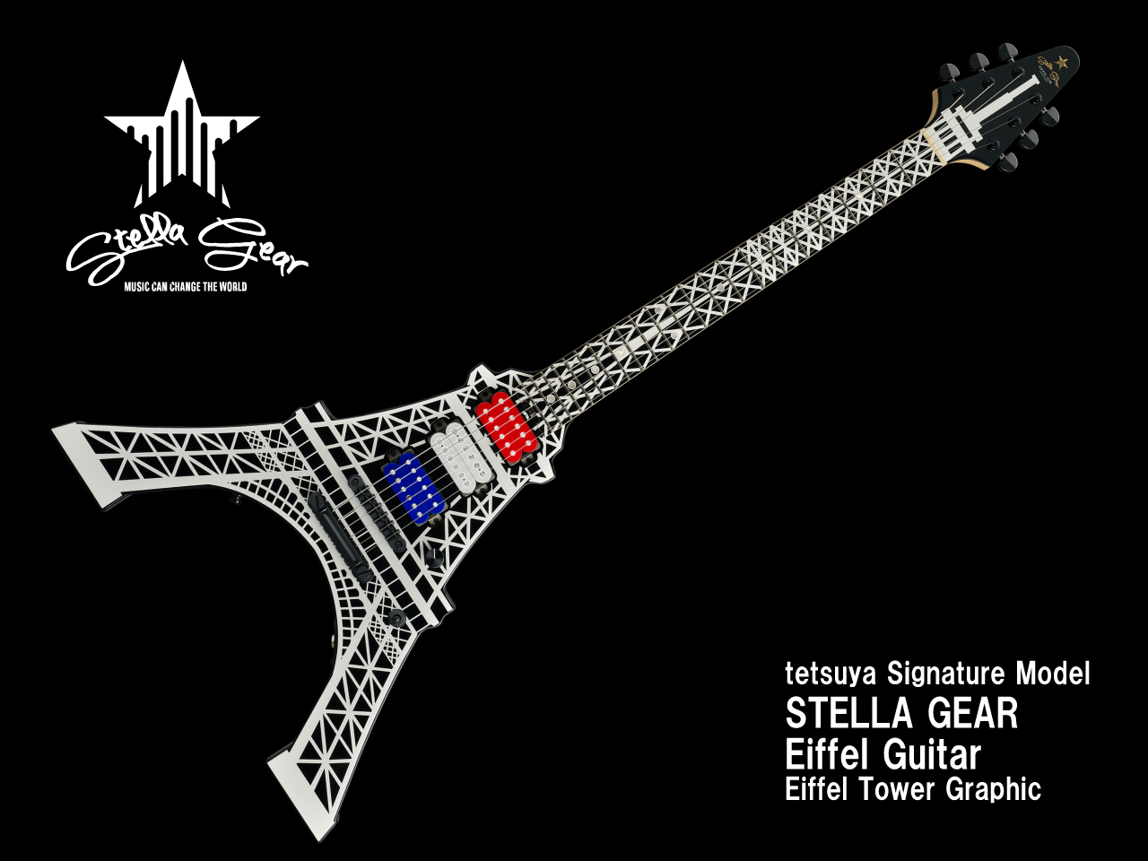 【受注生産】STELLA GEAR(スレラギア) Eiffel Guitar / Eiffel Tower Graphic (L’Arc～en～Ciel/tetsuyaモデル)