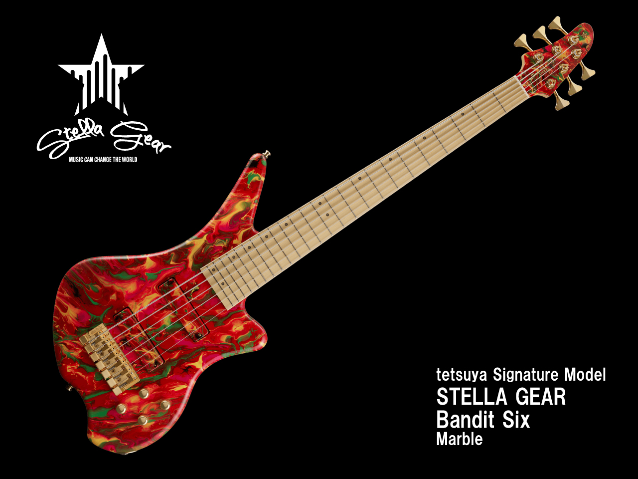 受注生産】STELLA GEAR(スレラギア) Bandit Six / Marble (L'Arc～en～Ciel/tetsuyaモデル) -  【ESP直営】BIGBOSS オンラインマーケット(ギター＆ベース)