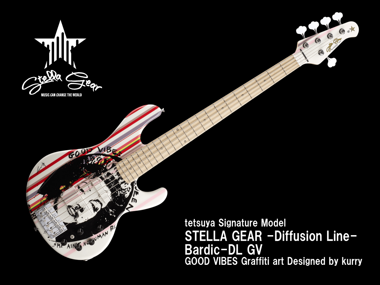 【受注生産】STELLA GEAR(スレラギア) -Diffusion Line- Bardic-DL GV / GOOD VIBES Graffiti art Designed by kurry (L’Arc～en～Ciel/tetsuyaモデル)