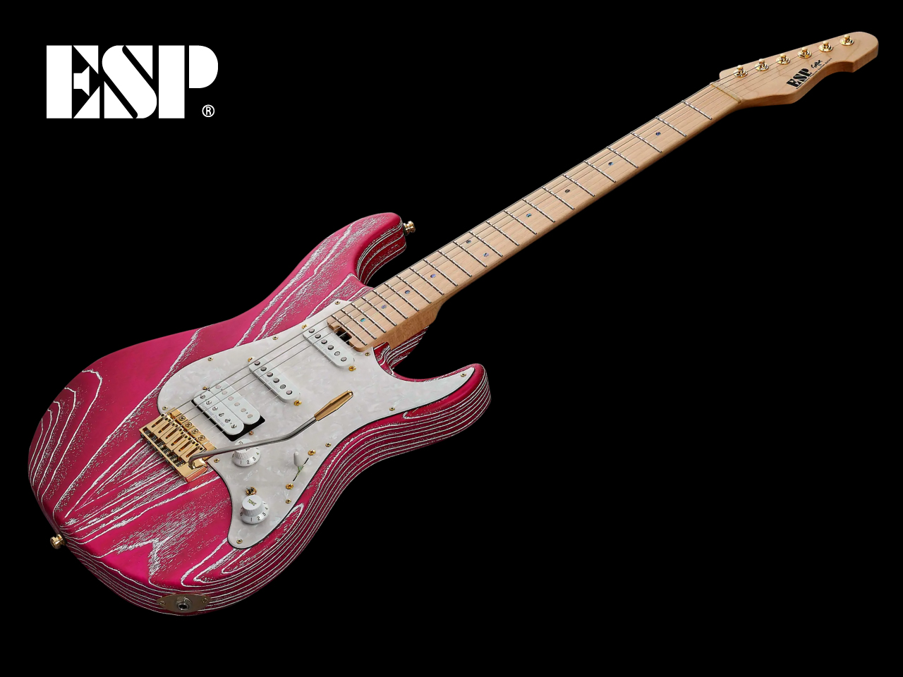 【受注生産】ESP(イーエスピー) SNAPPER-AS (Driftwood Pink w/White Filler)