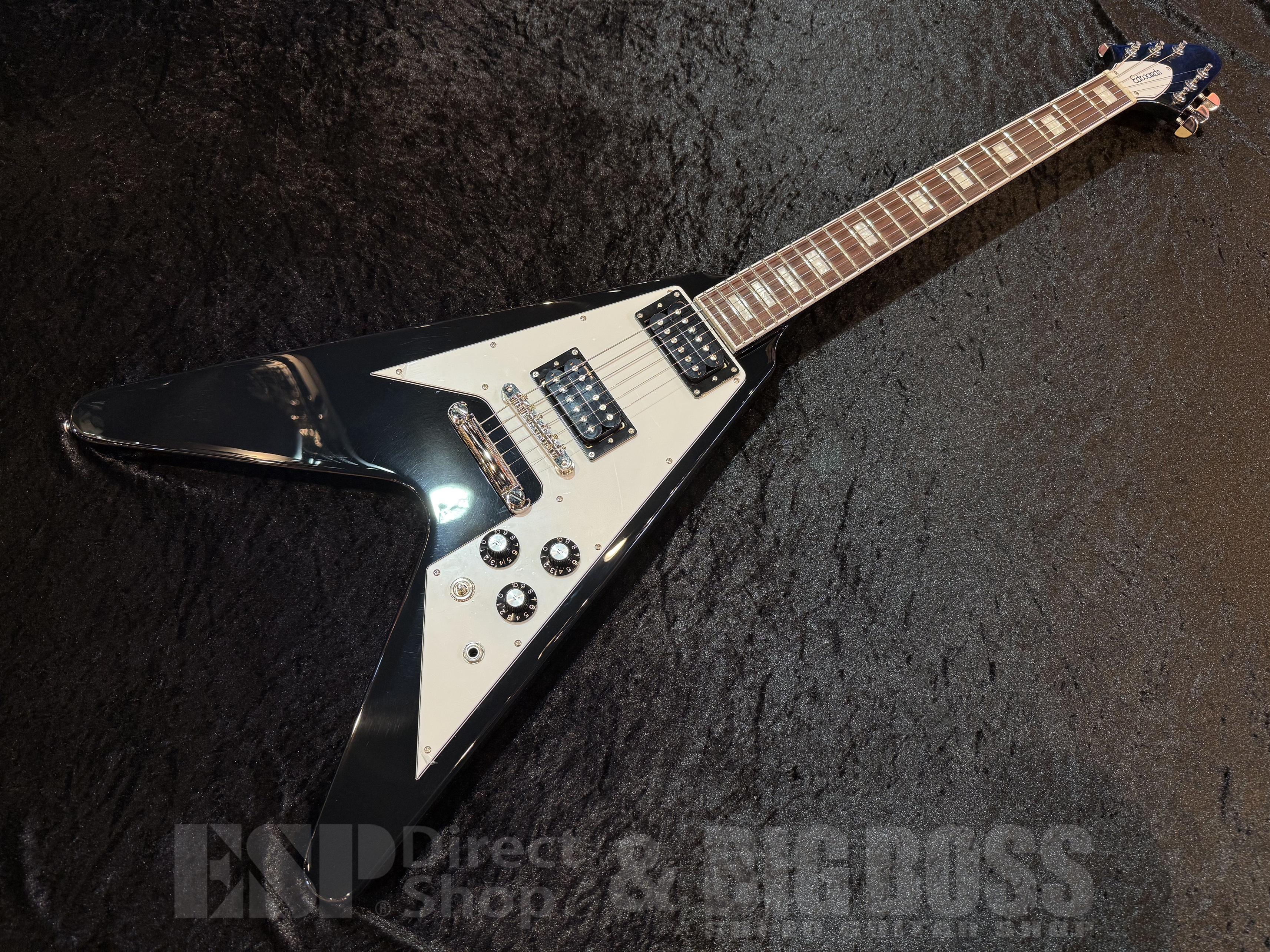 【値下げ】EDWARDS E—FV-LTD／フライングV／エドワーズ EDWARDS エドワーズ E-FV-LTD Black エレキギター(エドワーズ
