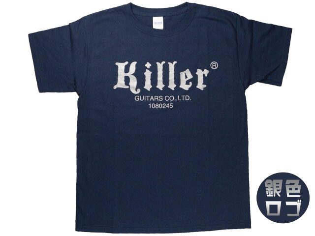 Killer(キラー) ロゴ入りTシャツ (Navy Blue / Silver Logo)