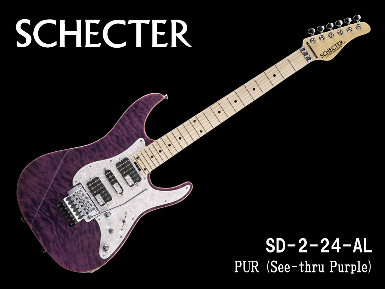 受注生産】SCHECTER(シェクター) SD-2-24-AL / PUR (See-thru Purple 